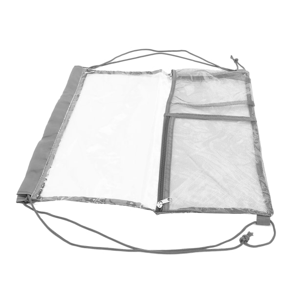 Klar ryggsäck Vikbar PVC-transparent genomskinlig väska med stor kapacitet för badstränder Grå