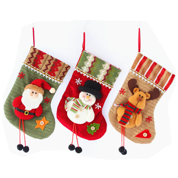 Julstrumpor Dekorativa Tomte Julstrumpor Julstövlar Julstrumpor Presentpåse Elderly 25 * 13cm