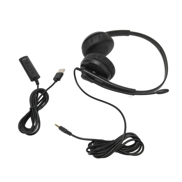 XD1000 USB-headset med 3,5 mm støjreducerende mikrofon - Kundeservice-headset til Skype, webinar og callcenter