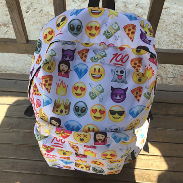 Ryggsäck med emoji för flickor och pojkar, bärbar dator, resor