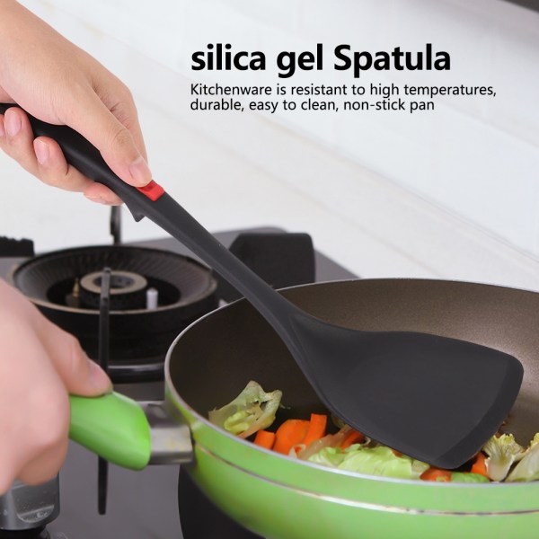 Silikonspatel Varmebestandig kjøkkenredskap med langt håndtak Sklisikkert kokeverktøy (spatel)