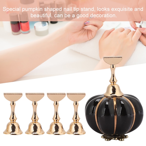 Professionel Neglekunst Display Stativ Magnetisk Manicure Øvelsestips Holder Værktøj Sort