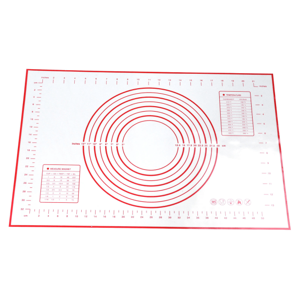 40x60cm silikoninen leivinmatto Liukumaton leivintyyny Taikinarullamatto leivonnaisten keittotyökalu (punainen)