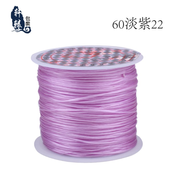 Farvet elastisk tråd, krystaltråd, perletråd, armbåndstråd, -60 meter vævet armbånd DIY Light purple