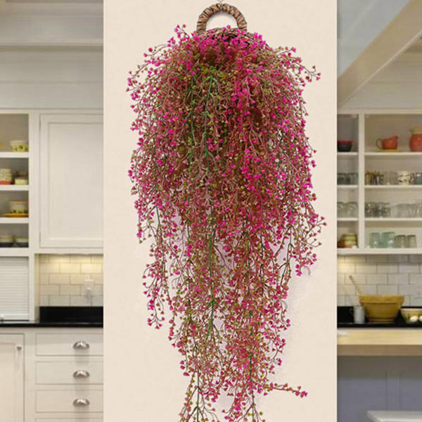 Konstgjord hängande växt av konstgjord silkesblomma, 120 cm gul