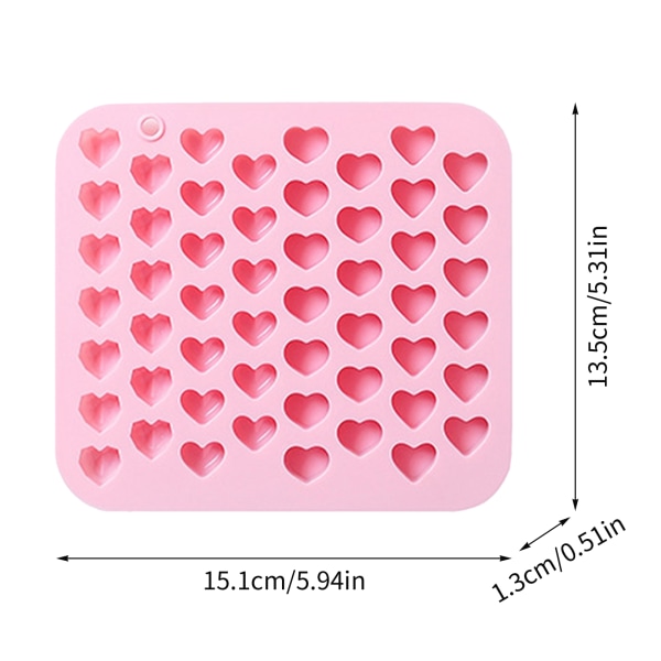52 Ruter Hjerteformet Silikonform DIY Sjokoladeform Blå