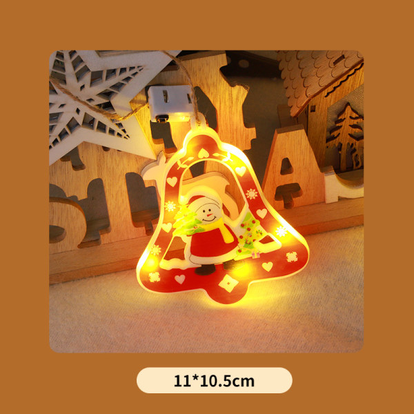 Fargede lys Juletre anheng Christmas Festival Festeanordning Dekorasjon Lighting Chain Bell [Red]