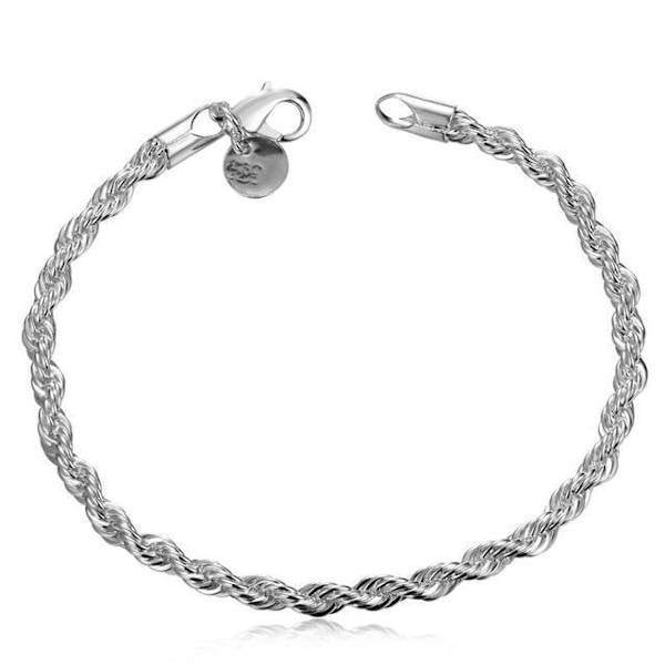 Silverarmband - Twist & Tvinnat - Stilren Design - 4 mm Silver