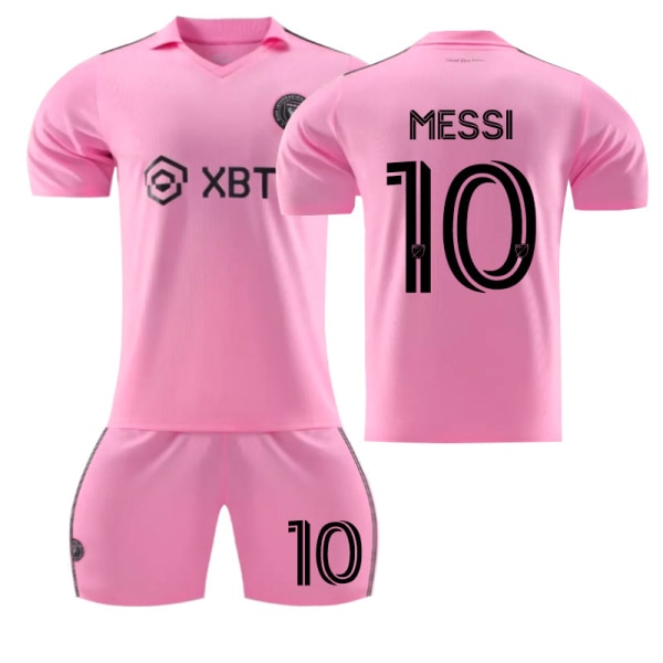 2324 Home Miami International Messi 10 trøjesæt fodboldtræningskit 2324 Pink No.10 M