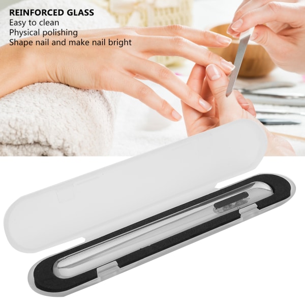Nanometer Glas Neglebuffer Neglefil Sanding Polering Strip Manicure Værktøj Lang Type