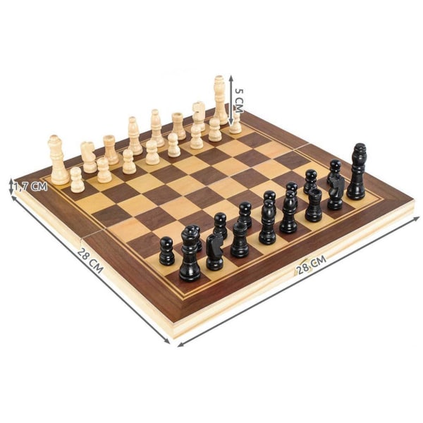 Fällbart trä-schackspel i flera färger