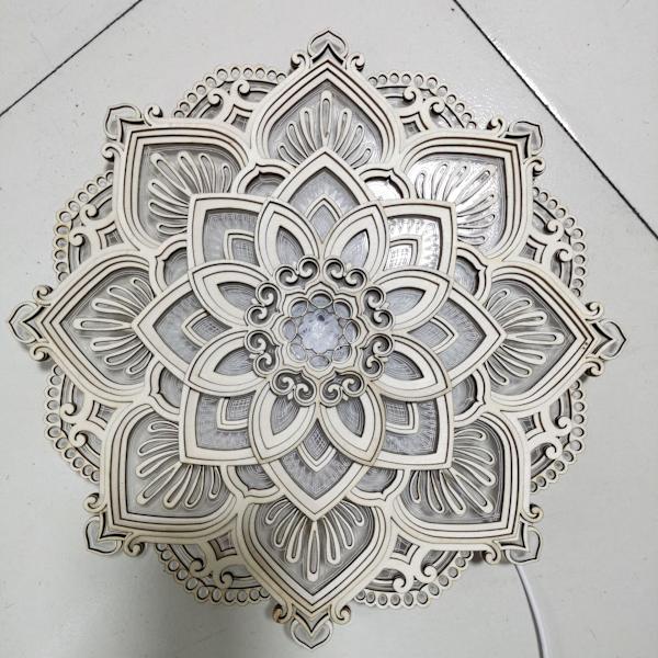 Atmosphere Night Light Kreativ Mandala Dekoration Til Yoga Room Soveværelse Lotus Three-Dimensional