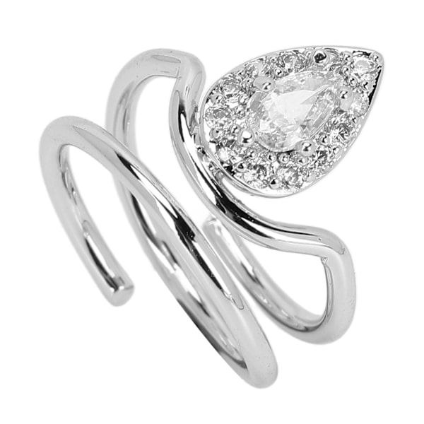 Rhinestone Negl Ring Sund Sikker Smuk Fingernegl Ring til Kvinder og Piger 3054 Platin