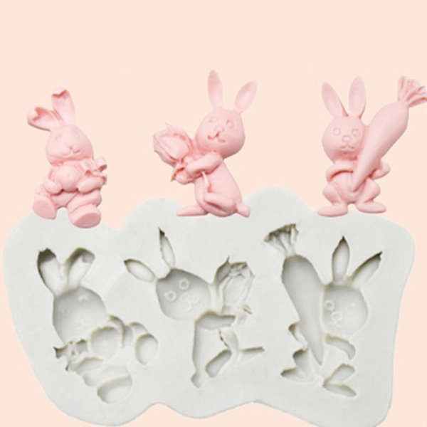 3D Påskägg Kanin Silikonform
