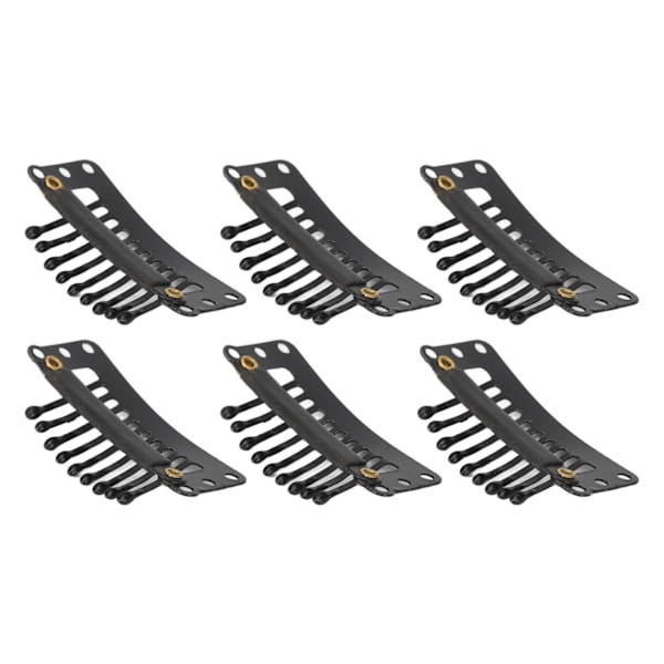 100 st 9-tandshår extensionsklämmor Fleranvändning 32mm U-formade snäppklämmor för kvinnor Hår extensions DIY Svart