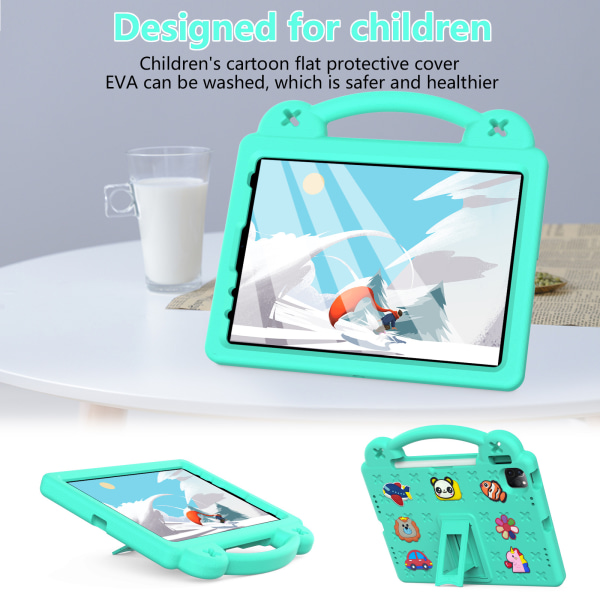 IPad10 Beibei Bear Matepad SE Tablet Beskyttelsesetui Tegneserieudskæring Håndholdt Stativ Pen Slot Anti Drop Mint Green IPad 9.7 (2017/2018)/pro9.7/air2