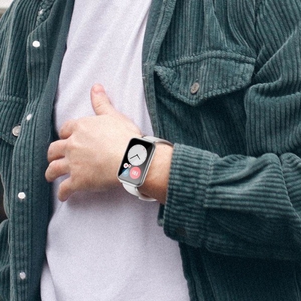Smart Watch Band Läderrem Vit Bekväm slitage Justerbar Ersättningsdel för Watch FIT2
