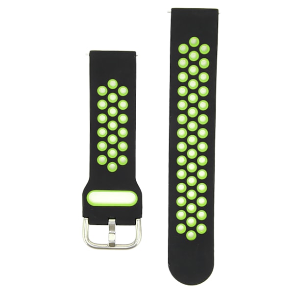 20mm Blød Silikon Urrem Armbånd Udskiftning med Luft Huller til Amazfit GTS 3 Sort Grøn