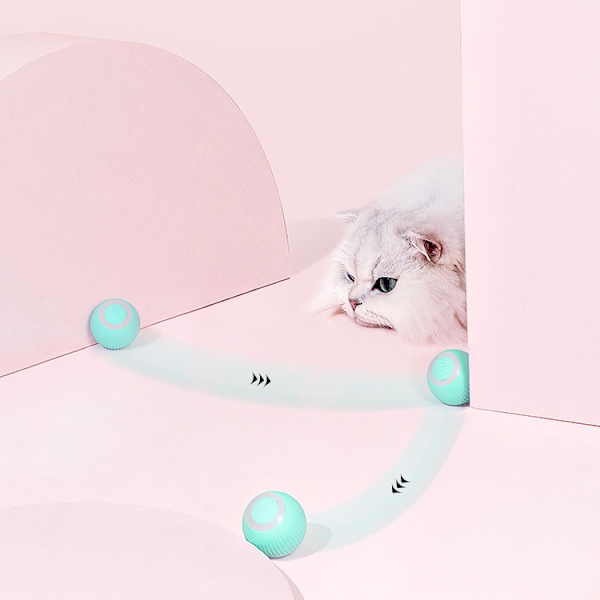 Gravitationsrulleboll katt leksak retar kattboll slipar tänder, bettbeständig och avlastande rulleboll husdjurstillbehör Pink