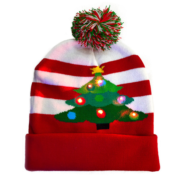 LED tyk julehat voksen strikket hue julehue