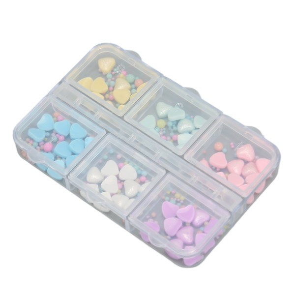 1 Ask Hjärtformad Nagelkonst Dekoration Bärbar Säker Resin DIY Nagelkonst Ornament för Hemma Nagelstudio