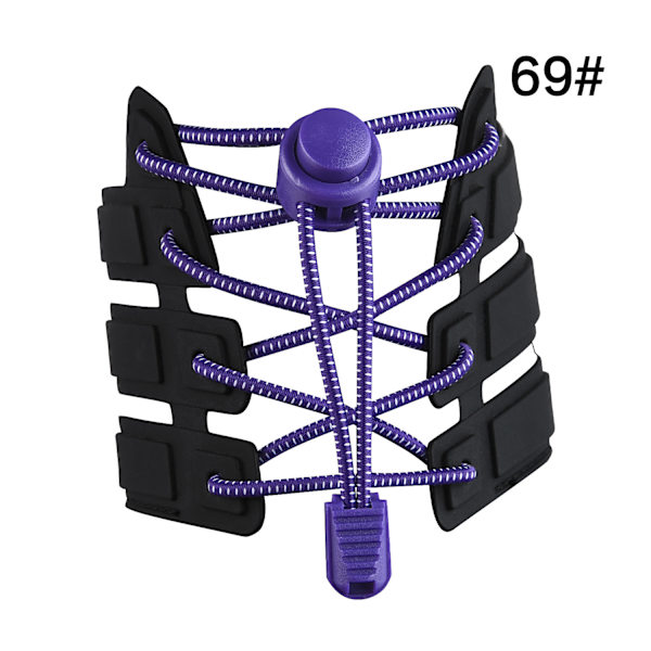 Lazy snørebånd, børnesikkerhed, ingen behov for at binde snørebånd, spænde med hvide prikker, elastisk reb, sports snørebånd Purple 120cm