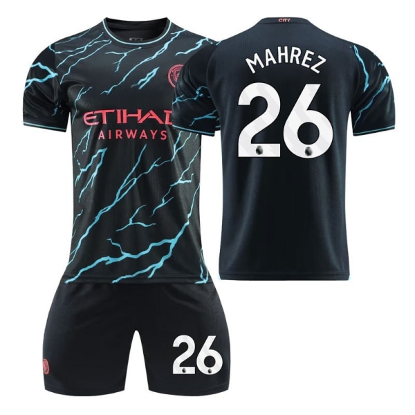 23-24 Manchester City Udebanefodboldtrøje Sæt Haaland Nummer 9 no.10 with socks XS(160-165cm)