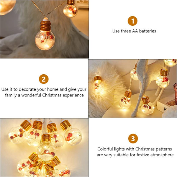 Jul LED-ljusslingor 10 Ljusslingor Utomhusdekoration