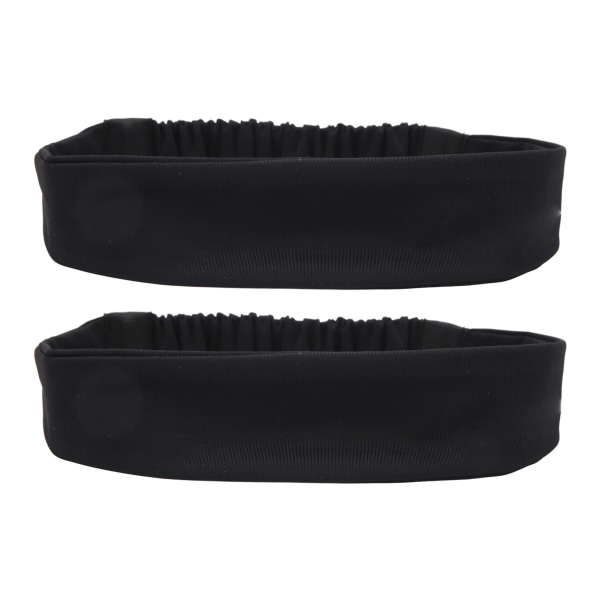 2 stk Sportstrening pannebånd svart elastisk fukttransporterende svettebånd hårbånd for løping og sykling