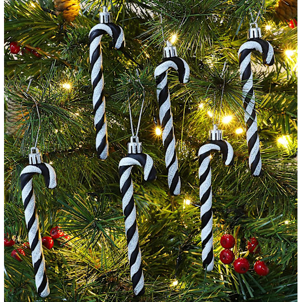 6-13 cm glittriga pepparkaksformade julgransdekorationer 6 st