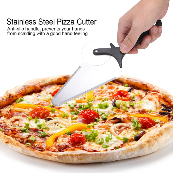 Professionel multifunktionel rustfrit stål wienerbrød pizzahjulskærer skovl spatelværktøj