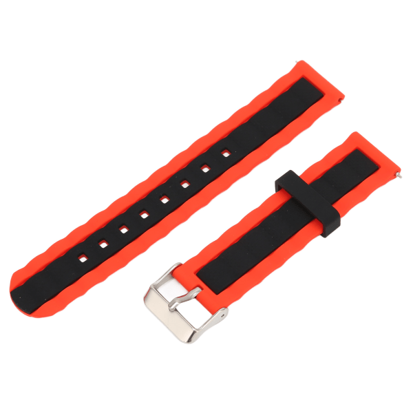 20mm Justerbar Silikon Urrem til Amazfit GTS 3/GTS 2/Bip S/Bip U Smartwatch Rød Sort