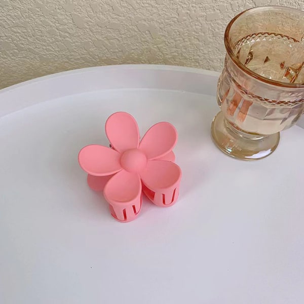 Färgglada Blommiga Hårclips Söt Stil Håraccessoarer Hårclips För Tjockt Tunnt Hår Pink