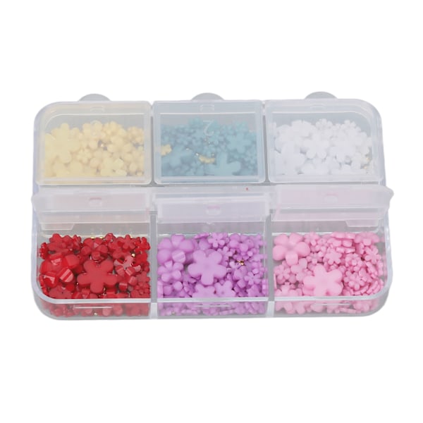3D Blommor Nagelkonst Dekorationer 6 Färger Resin Nagelkonst Tillbehör för Hem DIY Hantverk Nagelsalonger
