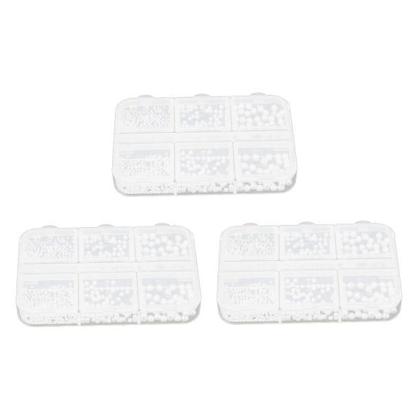 3 lådor Nail Art konstgjorda pärlor Olika storlekar Glänsande bärbar manikyrdekorationer Berlocker för sminkhantverk