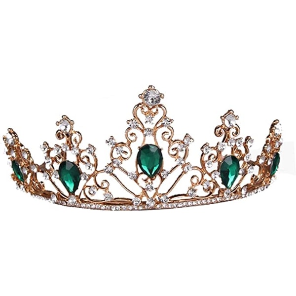 Brudkrona vintage smaragd prinsessa tiara krona