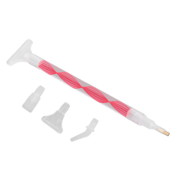 Diamond Art Maling Pen 5 Utbyttbare Pennespiss Rhinestone Punkt Drill Pen for Nail Art Rød