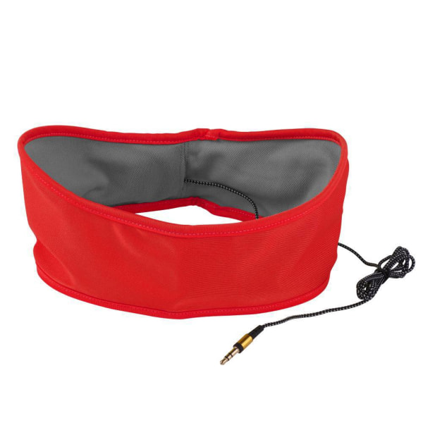 Pandebånd med indbyggede hovedtelefoner - Bomuld/Fleece - Sort red