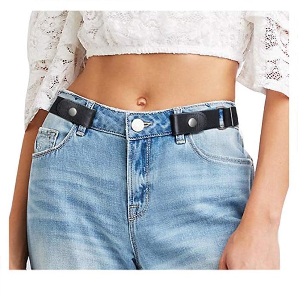 2-pack Elastiskt bälte utan spänne (one size) Svart