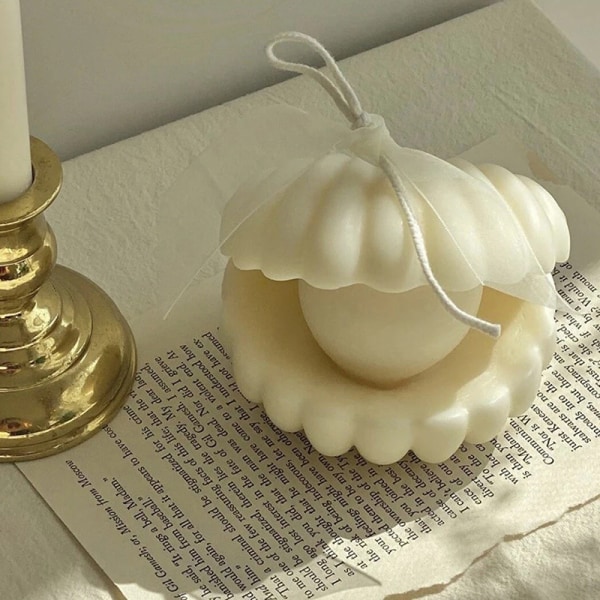 Pearl Seashell Form Soy Candle Making 3D