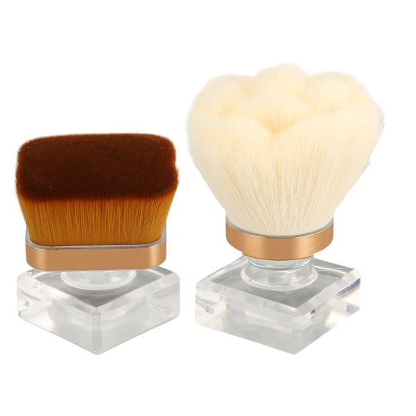2-pack Löspuder Foundation Borst Set med Transparent Bas Syntetisk Mjuk Fluffig Blandningsborste