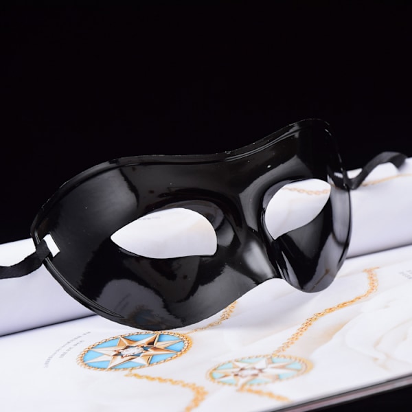 Barnemasker for voksne menn og kvinner, masker for sminkeball og fest black