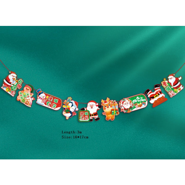 Joulun riippuva lippu Holiday Party Decoration Lumiukko Vanha mies riippuvat liput 1