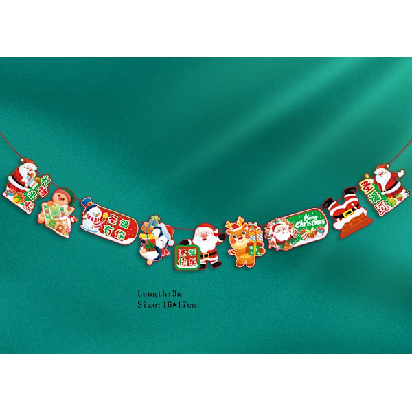 Jul hängande flagga Holiday Party dekoration Snögubbe gammal man