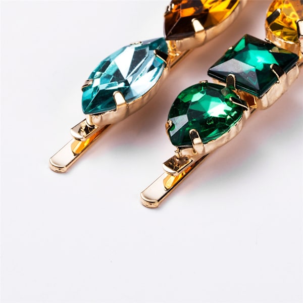 3 stk Ananas Hårklipp Personlige Rhinestone Hårklipp Fargerike Akryl Hårnåler for Jente