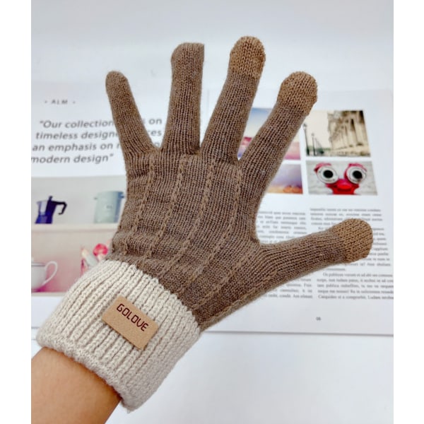 Vinter touch screen strikkede handsker