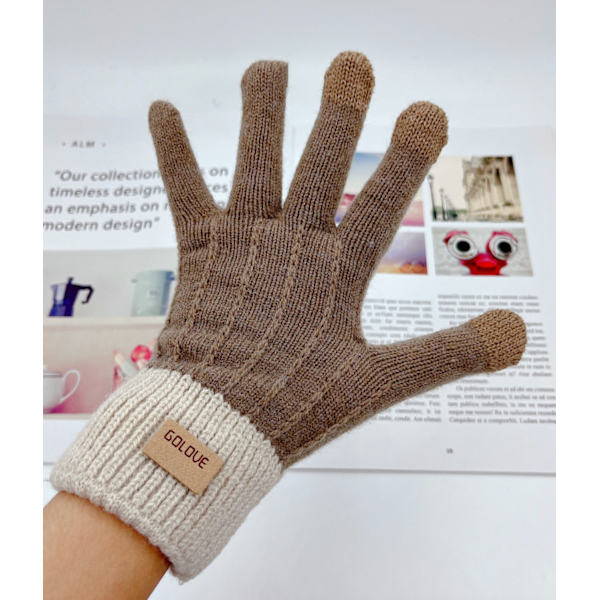 Vinter-touchskärm stickade handskar