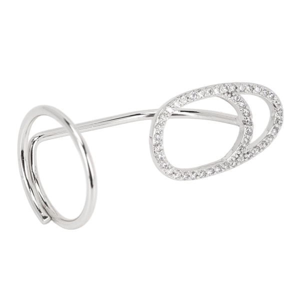 Fingerneglringe Kvinder Rhinestones Eksklusiv Moderigtig Fingernegl Dæk Ring Neglekunst Dekoration Sølv