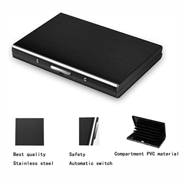 RFID-plånbok i aluminiumlegering, korthållare, kreditkortsbankkortsplånbok, case silvery