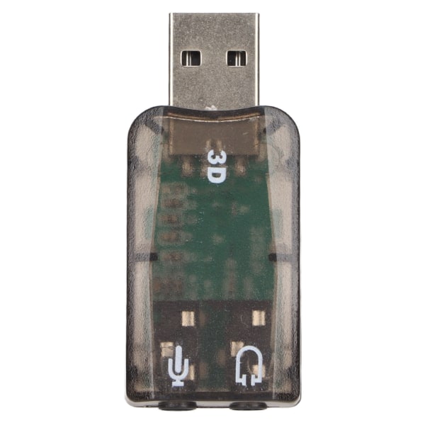 USB-lydkort Stereo Virtuell 5.1 Kanals Ekstern Lydadapter med 3,5 mm Hodetelefon Mikrofon Jacker for Windows PC